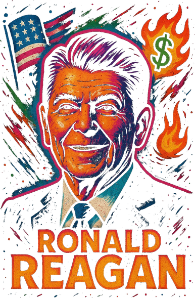 Ronald Reagan Neon Kids Hoodie