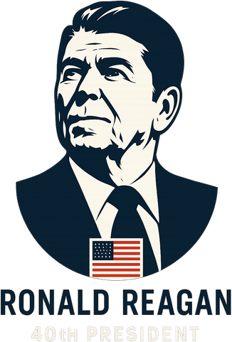 Ronald Reagan 40th President Minimalistic Kids Hoodie