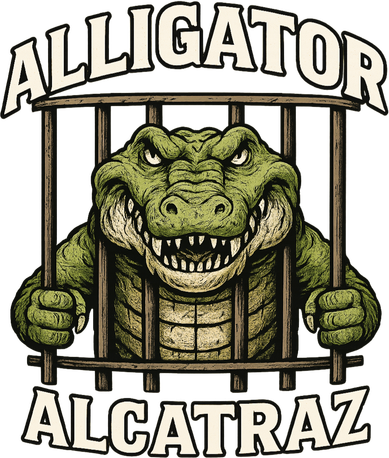 Funny Alligator Alcatraz Jail Prison Gator Women's Long Sleeve Shirt