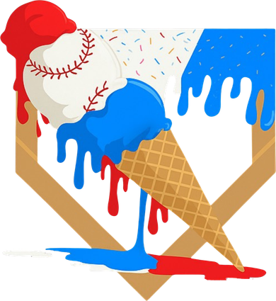 Red White And Blue Baseball Ice Cream Drip Toddler T-Shirt