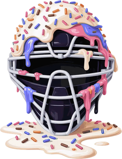 Baseball Catcher Mask Ice Cream Dripping Fan Coaster
