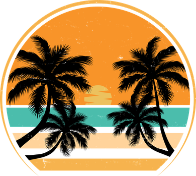Retro Summer Sunset Vibe Vacation Beach Life Women's T-Shirt