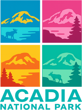 Acadia National Park Warhol Style Kids Long Sleeve Shirt