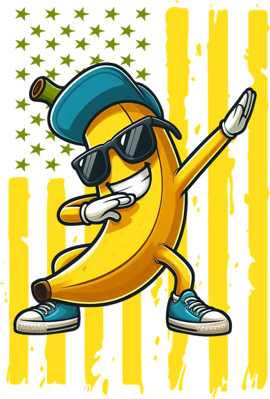American Banana Retro USA Flag Dabbing Bananas Toddler T-Shirt