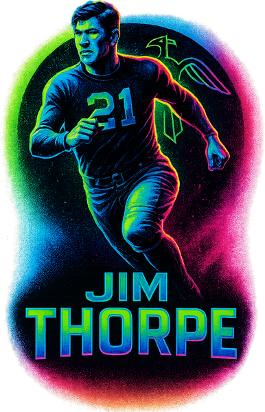 Jim Thorpe Epic Neon Pose Santa Hat