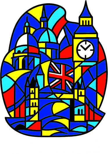 Stained Glass London Landmarks Hat