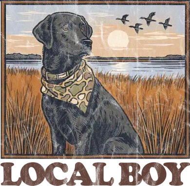 Local Boy Black Lab Hunting Dog Marsh Scene Toddler T-Shirt