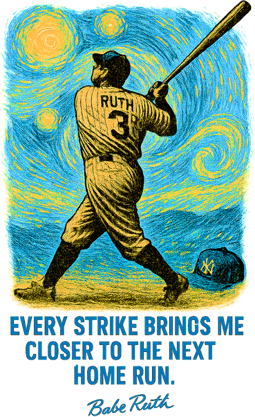 Babe Ruth Quote Starry Night Women's Long Sleeve Shirt