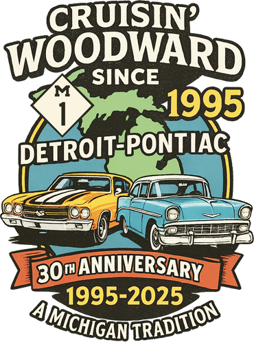 Cruisin' Woodward Since 1995 Detroit To Pontiac 30th Anniversary Michigan M1 Toddler Hoodie