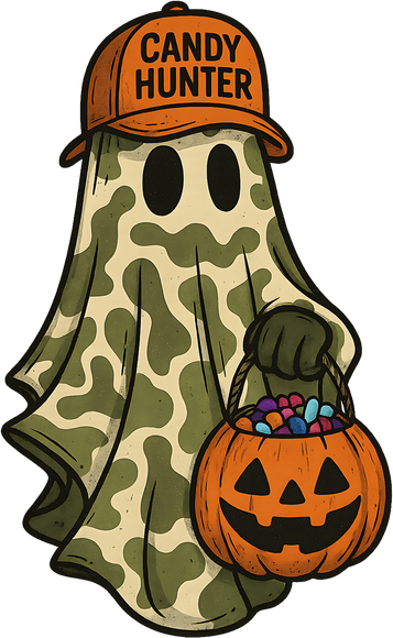 Camo Halloween Ghost Candy Hunter Coaster