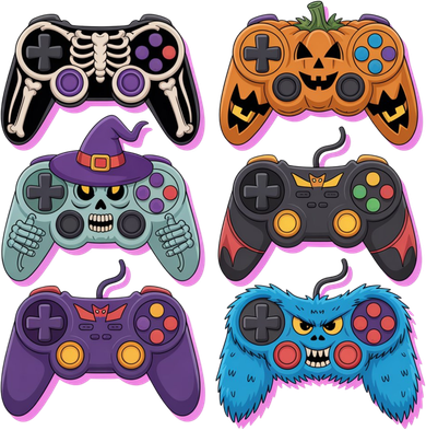 Cute Halloween Skeleton Zombie Gaming Control Gamer Women's T-Shirt