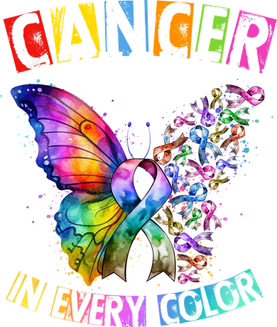 Cancer Sucks In Every Color Buttefly Robbins Long Sleeve Shirt