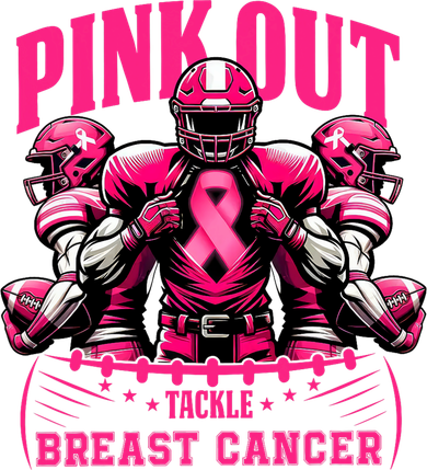 Pink Out Tackle Breast Cancer Awareness Football Pink Ribbon Kids T-Shirt