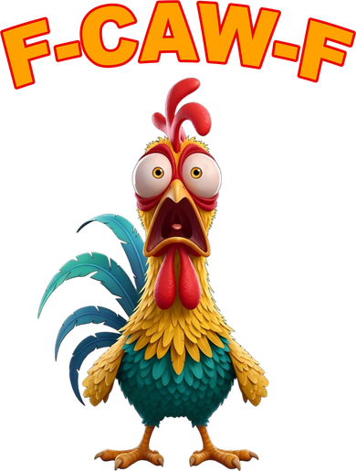 F Caw F Funny Clucking Rooster Meme F Off Kids T-Shirt