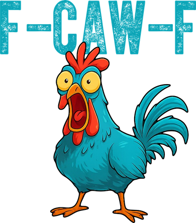 F-CAW-F Funny Rooster Chicken Farm Animal Humor Meme Hat