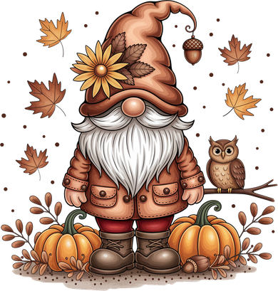 Trendy Fall Gnome Cute Thanksgiving Autumn Gift Button
