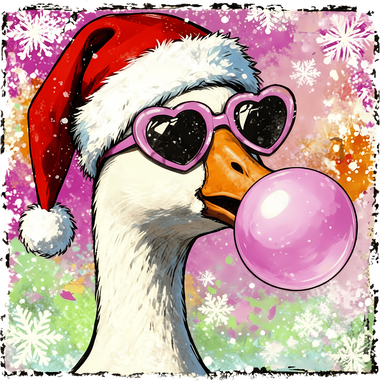 Cool Silly Goose Santa Christmas Bubble Gum Coaster