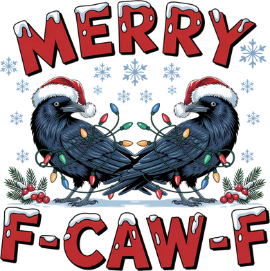 Have Yourself A Merry F-Caw-F Christmas Funny Crow Kids T-Shirt