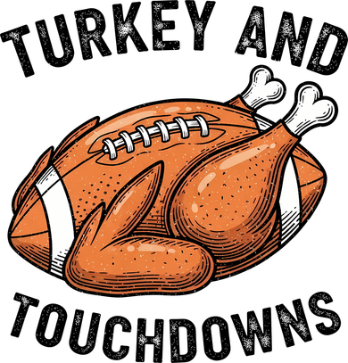 Turkey And Touchdowns Funny Thanksgiving Football Fan Women's Hoodie