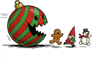 Christmas Ornament Ball Funny Gnome Women's T-Shirt