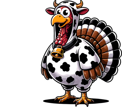 Turkey Moo Funny Cute Thanksgiving Cow Mousepad