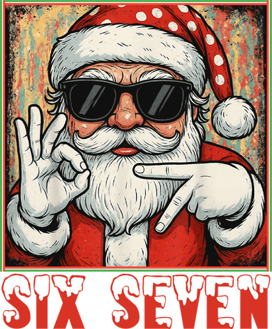 Funny Six Seven Meme Christmas Cool Santa Saying  Coaster