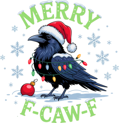 Funny Christmas F CAW F Crow Ceramic Ornament
