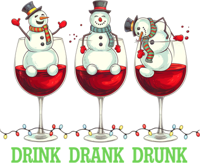 Funny Christmas Drink Drank Drunk Snowmen Women's T-Shirt