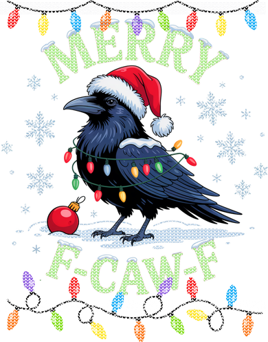 Ugly Christmas Sweater Merry F CAW F Crow Kids T-Shirt