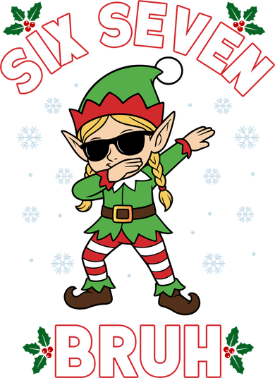 Dabbing Elf Six Seven Bruh Christmas 67 Meme Xmas Kids T-Shirt