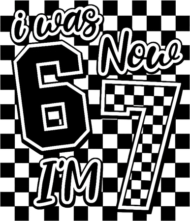 Checkered I Was 6 Now I'm 7 Birthday Seven Years Old Kids T-Shirt