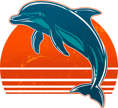 Vintage Retro Dolphin Football Sport Hat