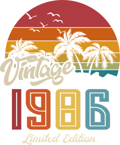40th Birthday Retro Vintage 1986 Tropical Palm Trees Women's Sweatshirt