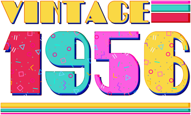 70th Birthday Vintage 1956 1980s Colors  Kids T-Shirt