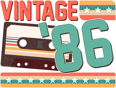 40th Birthday Vintage 1986 Cassette Tape Women's Hoodie