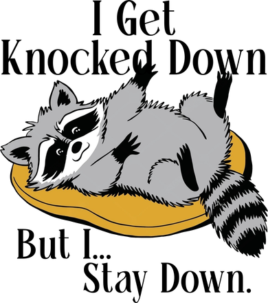 Raccoon Meme I Get Knocked Down But I Stay Down Women's Long Sleeve Shirt