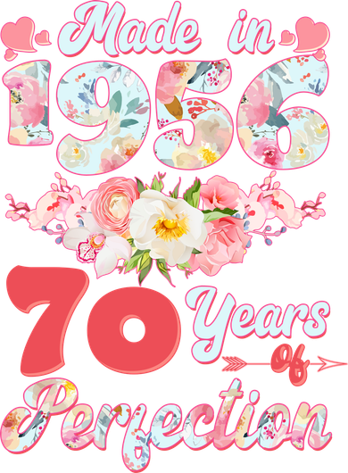 70th Birthday Floral Made In 1956 70 Years Of Perfection Tote Bag