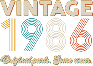 40th Birthday Vintage 1986 Original Parts Some Wear  Baby Bodysuit