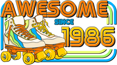 40th Birthday Awesome Since 1986 Retro Roller Skates  Women's T-Shirt