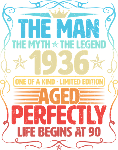 90th Birthday The Man The Myth The Legend 1936 One Of A Kind Limited Edition Toddler T-Shirt