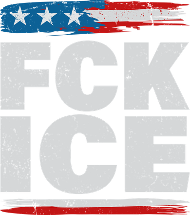 FCK ICE Anti ICE Distressed American Flag Long Sleeve Shirt