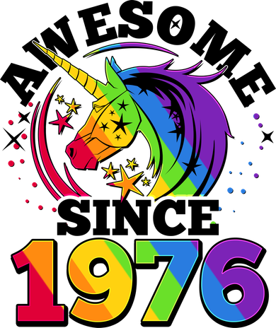 50th Birthday Rainbow Unicorn Awesome Since 1976 Baby Bodysuit