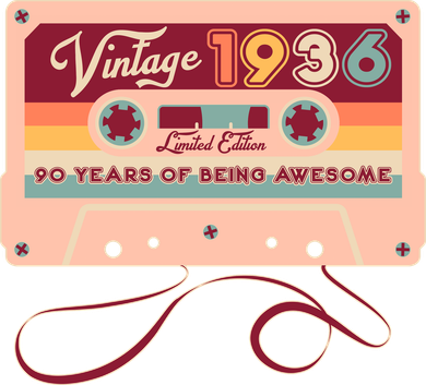 90th Birthday Vintage 1936 Limited Edition Cassette Tape Hat