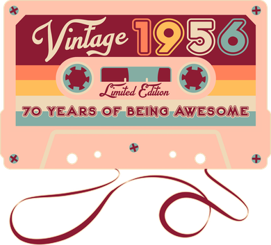 70th Birthday Vintage 1956 Limited Edition Cassette Tape Tumbler