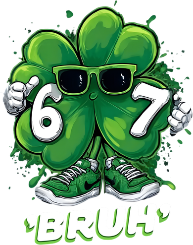 67 Bruh St. Patrick's Day Funny 6-7 Meme Six Seven Kids Hoodie