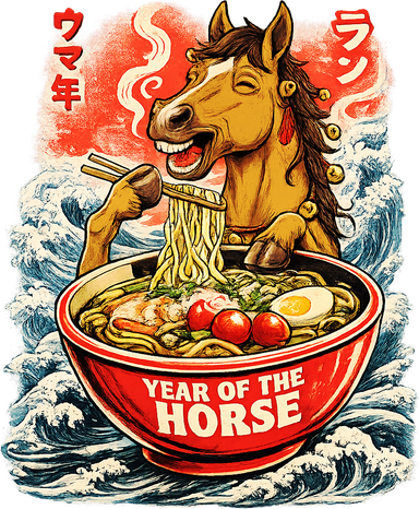 Zodiac Chinese New Year Of The Horse 2026 Kids T-Shirt