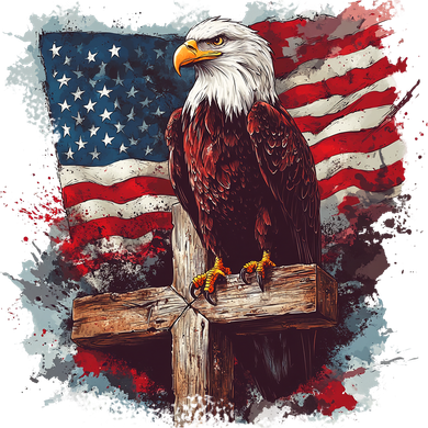 American USA Flag Christian Cross Eagle Kids Sweatshirt