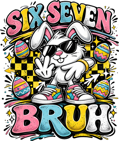 6-7 Funny Easter Bunny 67 Meme Six Seven Bruh Rabbit Doggie Tank