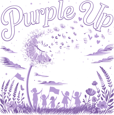 Purple Up For Military Kids Dandelion Women's Sweatshirt