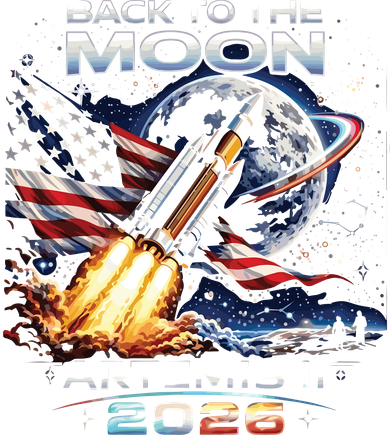 Artemis Back To The Moon 2026 USA Flag Long Sleeve Shirt